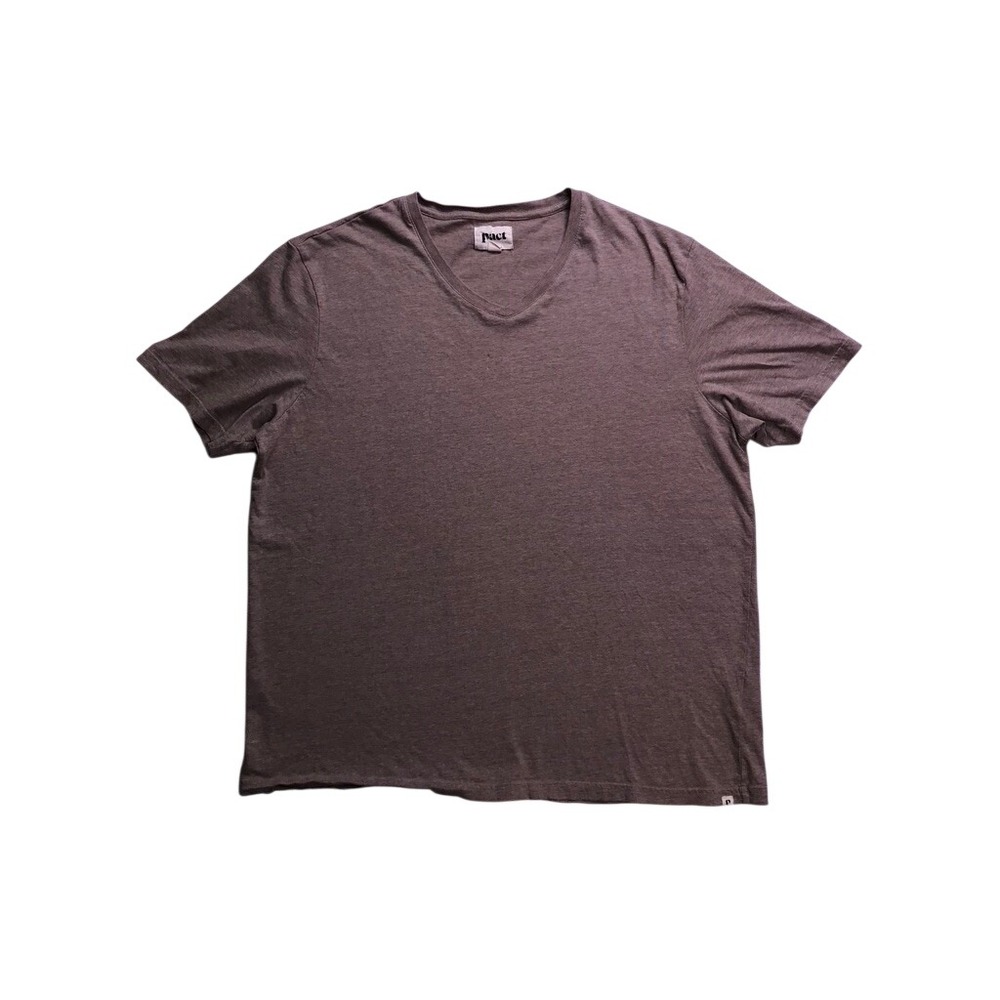 Pact V-Neck T-Shirt Mens XL Brown Organic Cotton Sustainable Tee